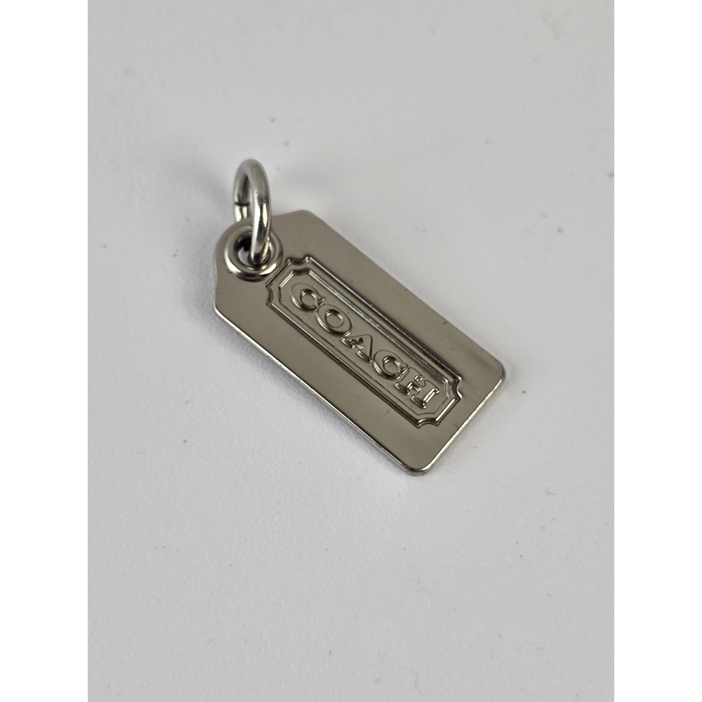 Coach Silver Metal Logo Hangtag Replacement Charm for Handbags and Keychains